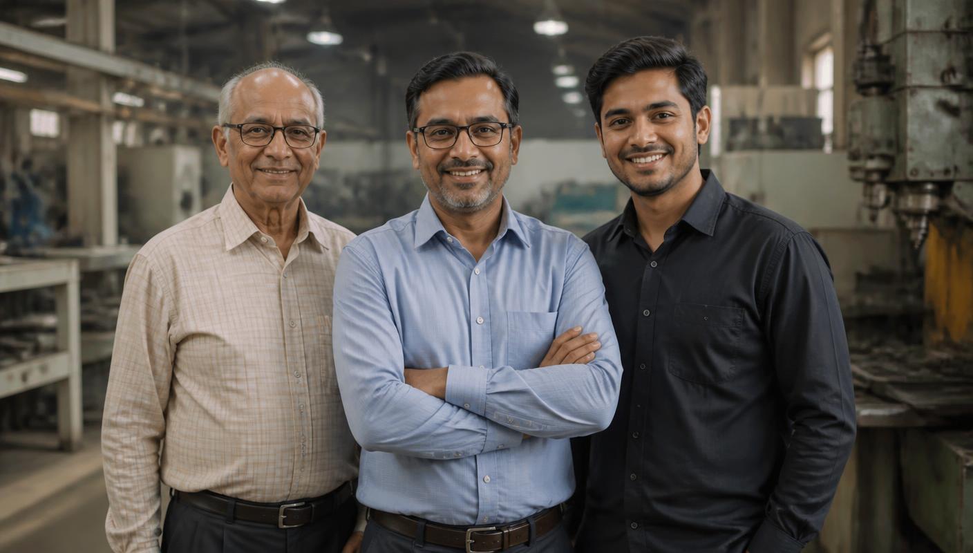 Three generations of a business family together